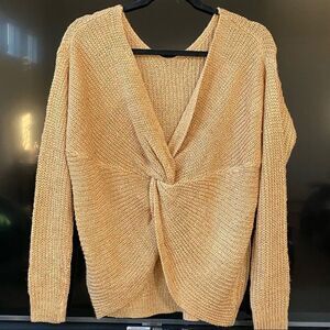 NWT Immodel Twisted Open Back Sweater-Butter, Size S